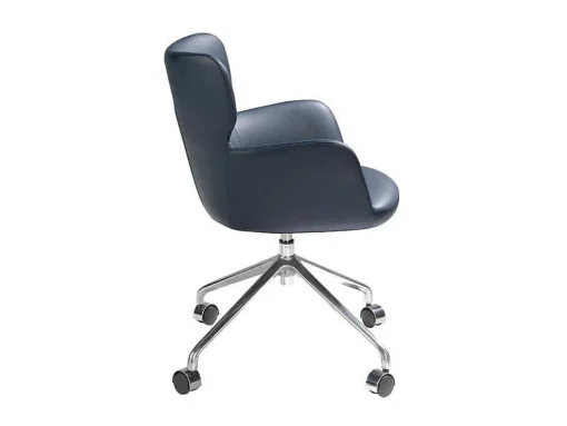 Cadeira De Escritório Giratoria Azul Com Apoios De Bracos E Pernas De Aco 4110