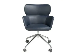 Cadeira De Escritório Giratoria Azul Com Apoios De Bracos E Pernas De Aco 4110