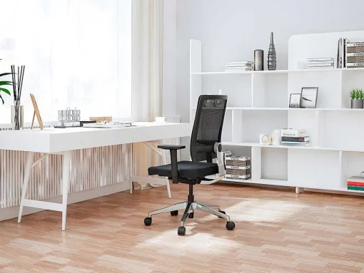 Cadeira De Escritório Profissional Em Tecido Cor Preto - Midtown