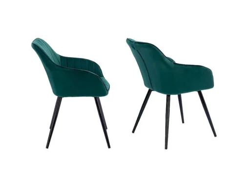 Cadeira De Veludo Verde Bertille