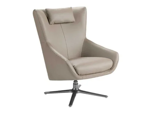 Cadeira Giratoria De Couro Sintetico Com Almofada 5044