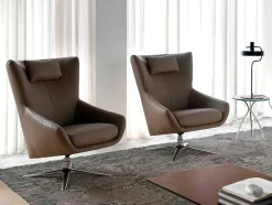 Cadeira Giratoria De Couro Sintetico Com Almofada 5044