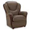 Cadeirão 100% Couro De Bufalo Taupe - Adelaide