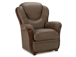 Cadeirão 100% Couro De Bufalo Taupe - Adelaide