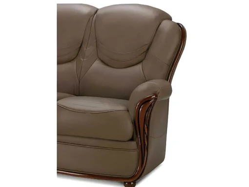 Cadeirão 100% Couro De Bufalo Taupe - Adelaide