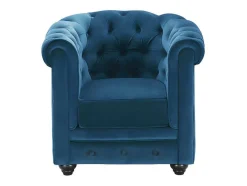 Cadeirão Chesterfield - Veludo Azul Esverdeado