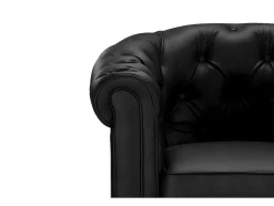 Cadeirão Em Pele Sintética Preto - Chesterfield