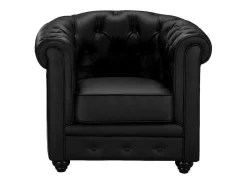 Cadeirão Em Pele Sintética Preto - Chesterfield