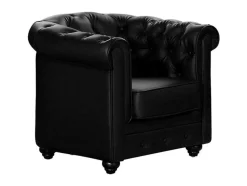 Cadeirão Em Pele Sintética Preto - Chesterfield