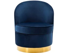 Cadeirão Em Veludo Azul-Escuro - Sanela