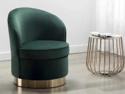 Cadeirão Em Veludo Verde Abeto - Sanela