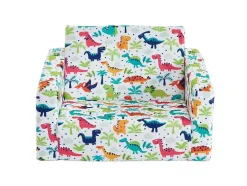Cadeirão Para Criança Em Veludo Branco Motivos Dinossauros - Almagro