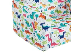 Cadeirão Para Criança Em Veludo Branco Motivos Dinossauros - Almagro