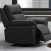 Cadeirão Relax Em Pele De Bufalo Preto - Pakita