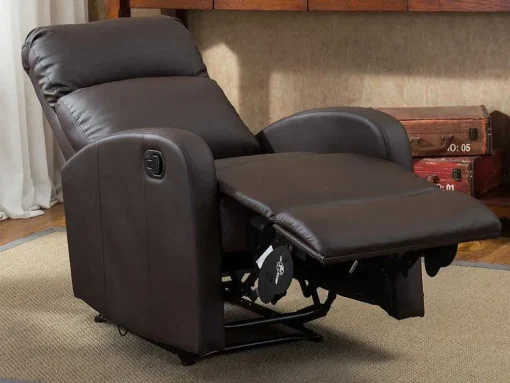 Cadeirão Relax Em Pele Sintética Castanho - Isao