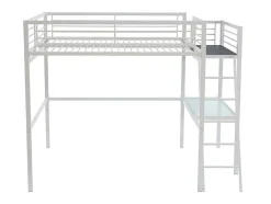 Cama Alta Casual Ii - 140 X 190 Cm - Tampo De Secretária - Branco