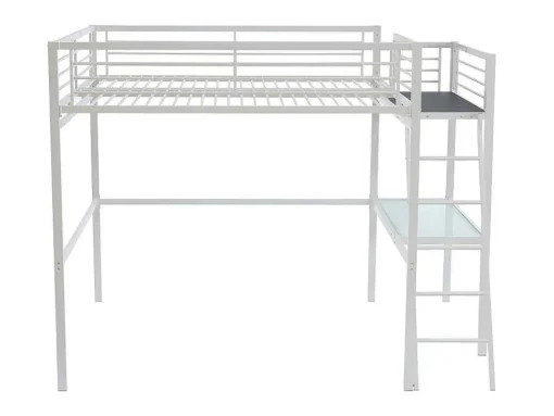 Cama Alta Casual Ii - 140 X 190 Cm - Tampo De Secretária - Branco