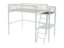 Cama Alta Casual Ii - 140 X 190 Cm - Tampo De Secretária - Branco