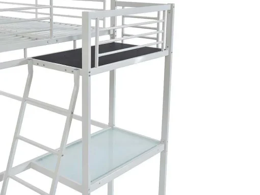 Cama Alta Casual Ii - 140 X 190 Cm - Tampo De Secretária - Branco