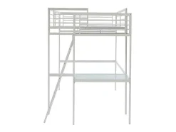 Cama Alta Casual Ii - 140 X 190 Cm - Tampo De Secretária - Branco