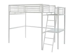 Cama Alta Casual Ii - 140 X 190 Cm - Tampo De Secretária - Branco