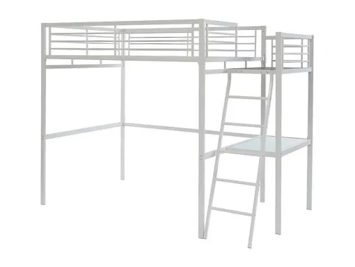Cama Alta Casual Ii - 140 X 190 Cm - Tampo De Secretária - Branco