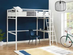 Cama Alta Casual Ii - 140 X 190 Cm - Tampo De Secretária - Branco