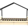 Cama Cabana Com 2 Gavetas De 90 X 190 Cm Em Epicea Macica Cor Natural E Preto - Elfia