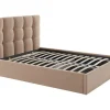 Cama Com Espaco De Arrumação 140X190 Cm Veludo Bege - Mirdal De Pascal Morabito
