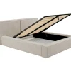 Cama Com Espaco De Arrumação De 180 X 200 Cm Em Veludo Canelado Cor Bege - Timano