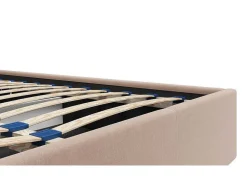 Cama Com Espaco De Arrumação 140X190 Cm Veludo Bege - Mirdal De Pascal Morabito