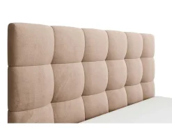 Cama Com Espaco De Arrumação 160X200 Cm Veludo Bege + Colchão - Mirdal De Pascal Morabito
