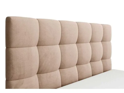 Cama Com Espaco De Arrumação 160X200 Cm Veludo Bege + Colchão - Mirdal De Pascal Morabito