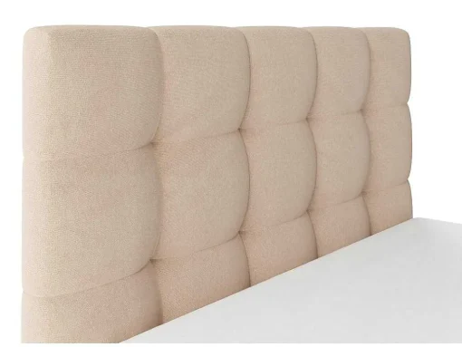 Cama Com Espaco De Arrumação 140X190 Cm Veludo Bege - Mirdal De Pascal Morabito