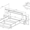 Cama Com Mesas De Cabeceira 160 X 200 Cm, 2 Gavetas, Com Leds, Cor Natural E Antracite + Estrado De Ripas - Francoli