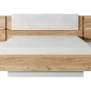 Cama Com Mesas De Cabeceira 160X200 Cm, Com Leds, Cor Natural E Branco - Elynia