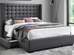 Cama Com Secretária E Arrumação Incluidas 90X200 Cm Branco E Natural + Colchão + Sommier - Gisele