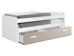 Cama Compacta - 90 Cm 73X201X100Cm - Branco-Cappuccino