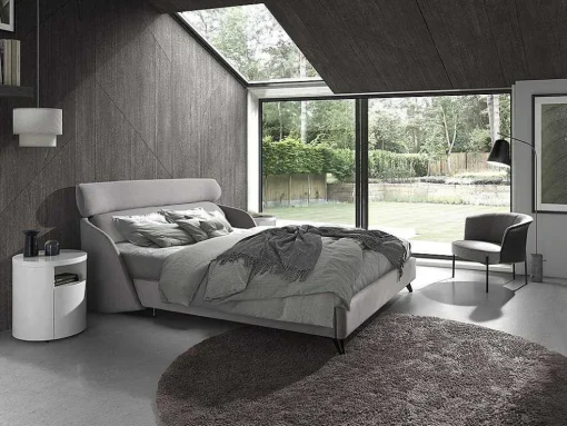 Cama De Tecido Cinzento Claro 7161