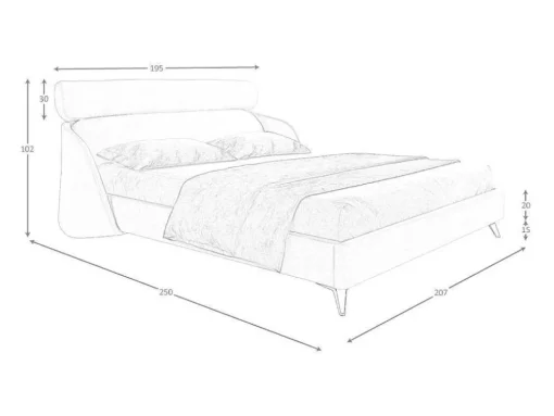 Cama De Tecido Cinzento Claro 7161