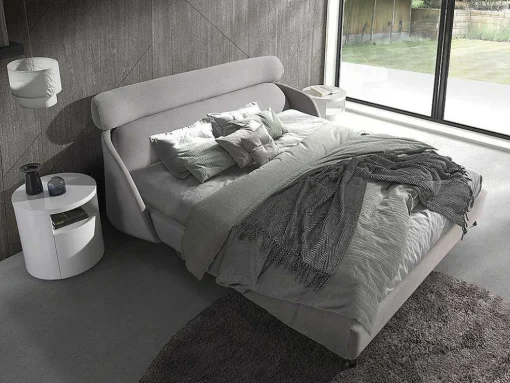 Cama De Tecido Cinzento Claro 7161