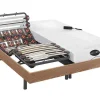 Cama Elétrica Articulada Estrado De Ripas, Terminais Eletricos Colchão Memória De Forma E Bambu Damysos - Motores Okin - 2X90X200 Cm - Carvalho