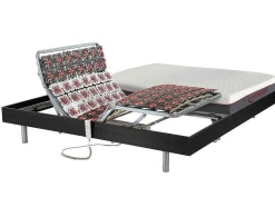 Cama Elétrica Articulada Terminais E Colchão Memória De Forma - Motores Okin - Preto - 2 X 80 X 200 Cm - Atride Da Dreamea