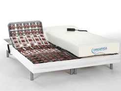 Cama Elétrica Articulada Terminais Colchão Memória De Forma - Motores Okin - Branco - 2 X 70 X 190 Cm - Hesiode Iii Da Dreamea