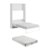 Cama Embutida De 140 X 200 Cm Abertura Vertical Manual Branco + Colchão - Malina Ii