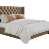 Cama Massimo Cabeceira De Cama Em Capitone- 160X200Cm- Tecido Bege