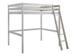 Cama Mezzanine 140X190 Cm Em Pinho Macico Esbranquicado + Colchão - Gedeon
