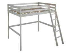 Cama Mezzanine 140X190 Cm Em Pinho Macico Esbranquicado + Colchão - Gedeon