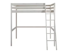 Cama Mezzanine 140X190 Cm Em Pinho Macico Esbranquicado + Colchão - Gedeon