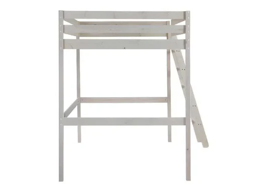 Cama Mezzanine 140X190 Cm Em Pinho Macico Esbranquicado + Colchão - Gedeon